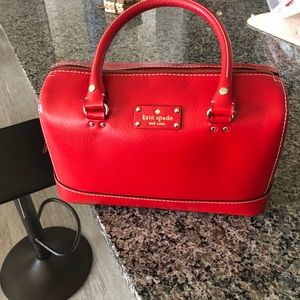 Red bucket Kate Spade bag